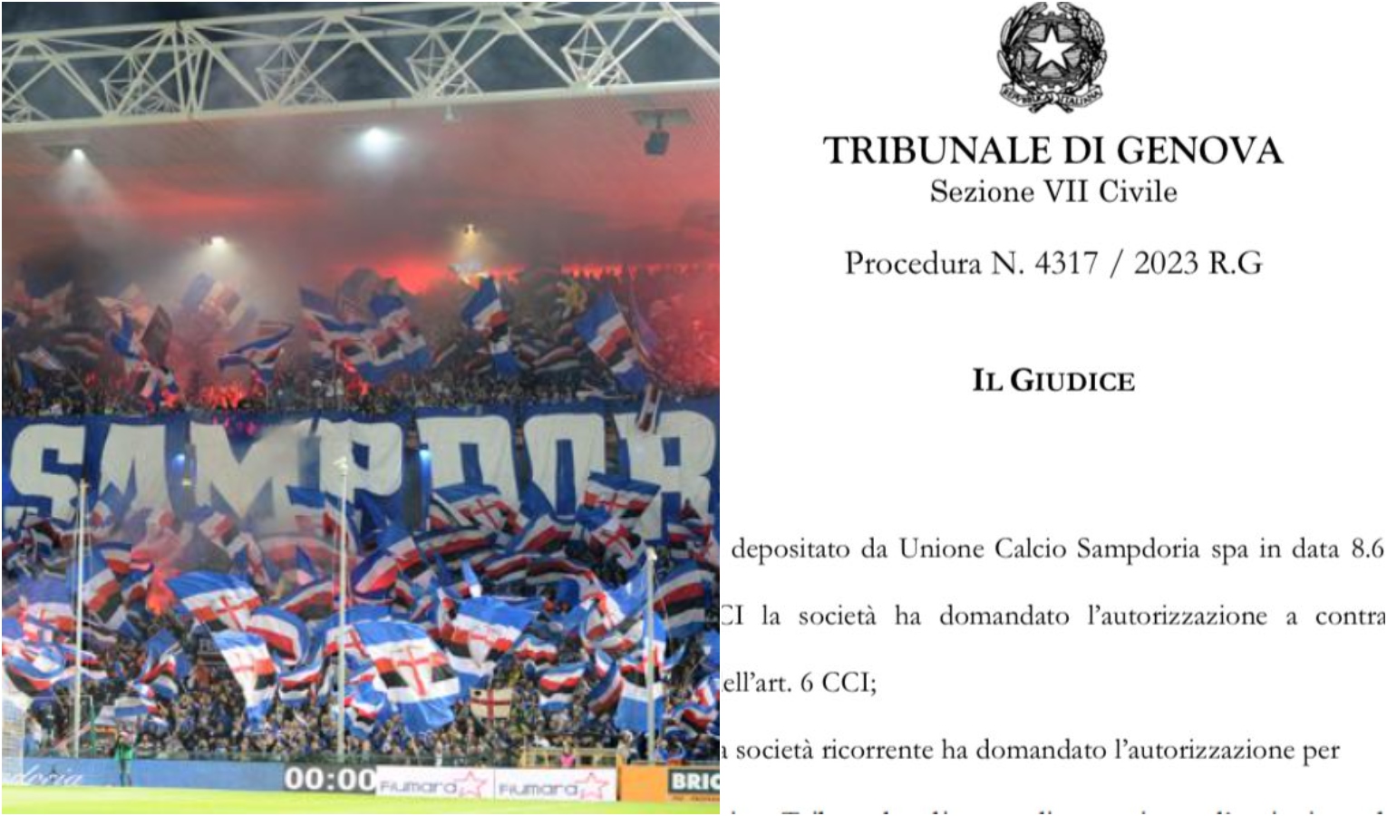 Sampdoria, il Tribunale rinvia la decisione sul finanziamento 