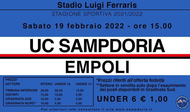 I tifosi della Sampdoria si mobilitano per la sfida con l'Empoli