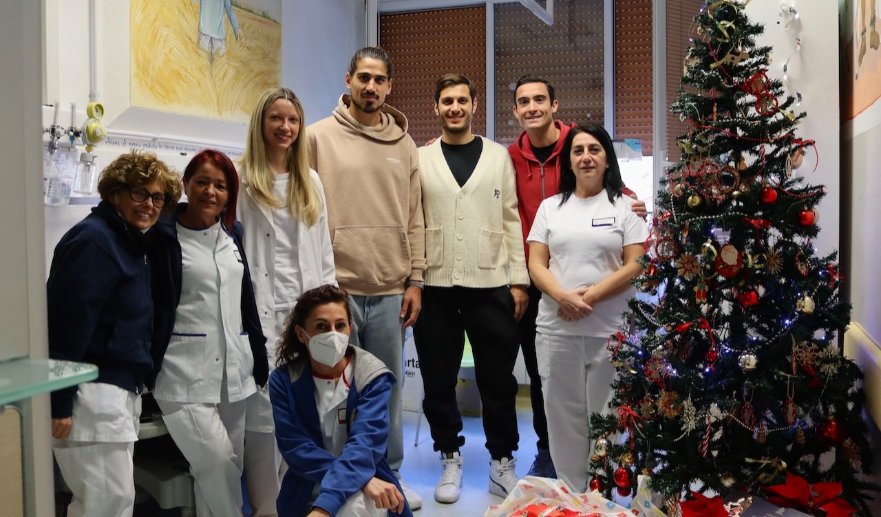 Spezia, Nikolaou, Bandinelli e Cassata in visita ai piccoli pazienti del Sant'Andrea