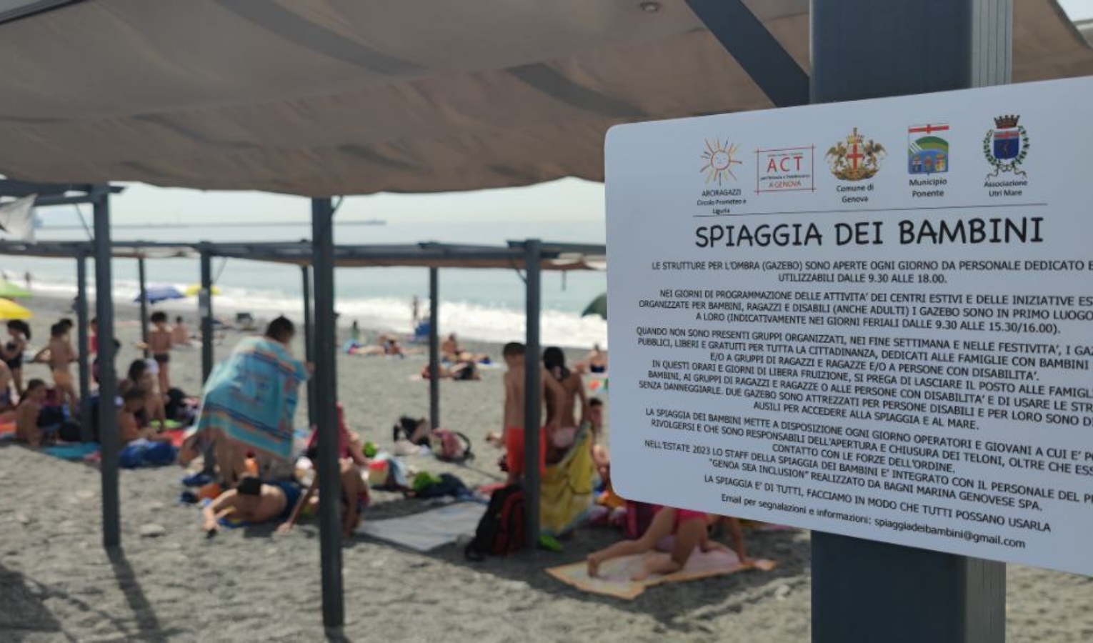 Genova Voltri, inaugurata l'estate della spiaggia dei bambini