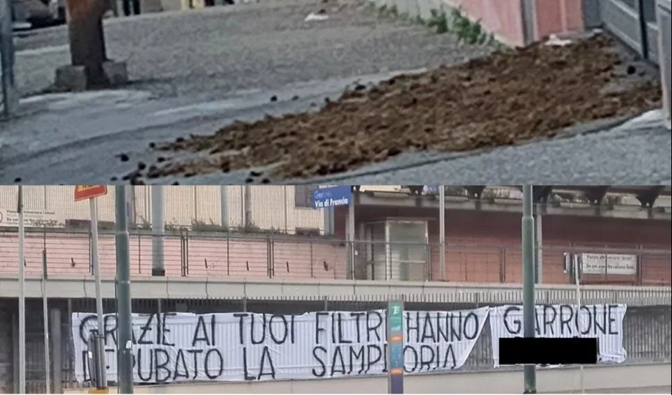 Sampdoria, affrontement Garrone: saleté devant la maison et la bannière – Primocanale.it