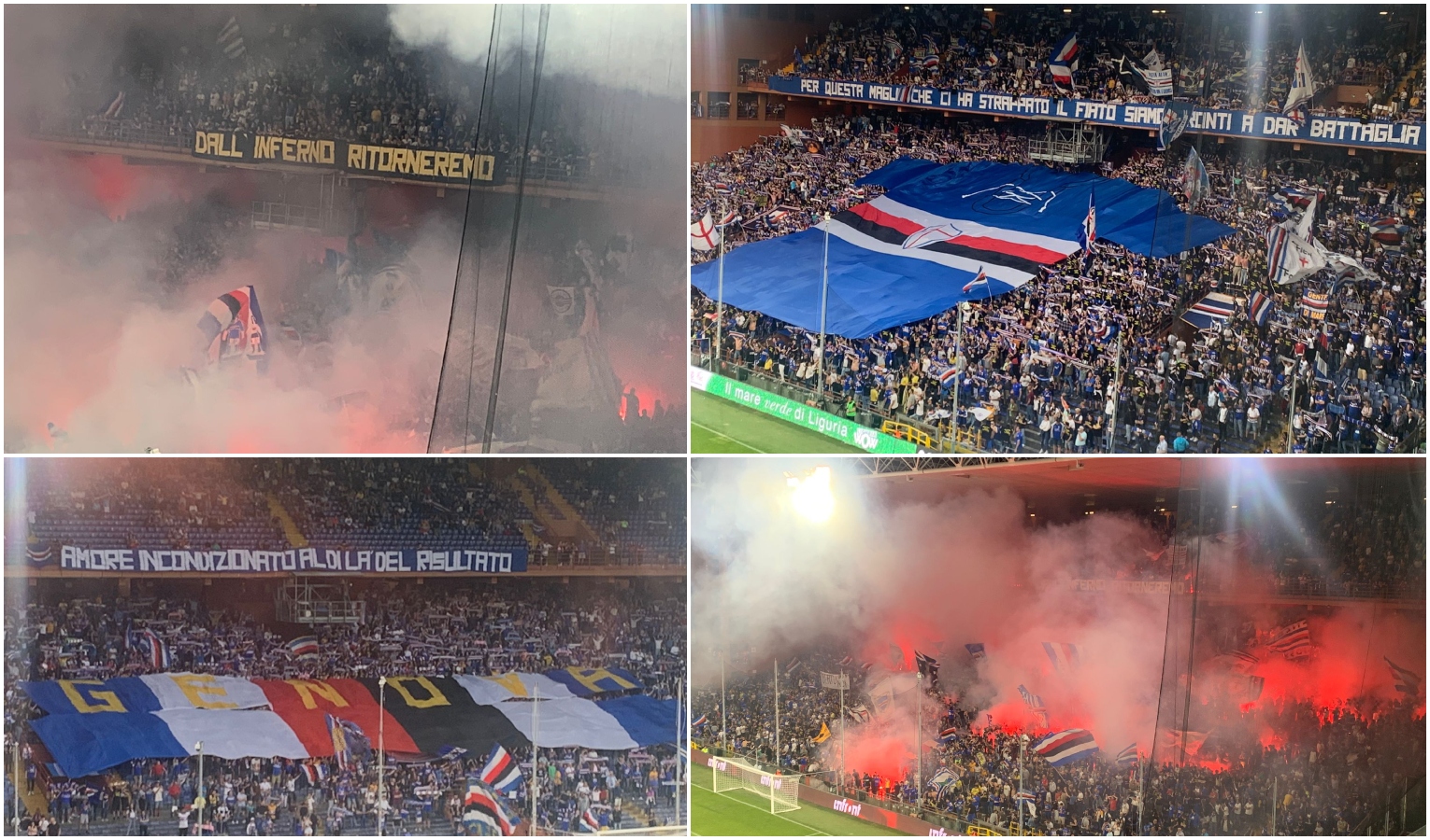 Sampdoria-Sassuolo, gli striscioni del Ferraris: 