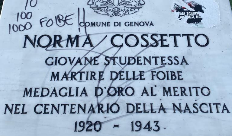 Genova: vandalizzata nuovamente la targa di Norma Cossetto, la studentessa uccisa nelle foibe