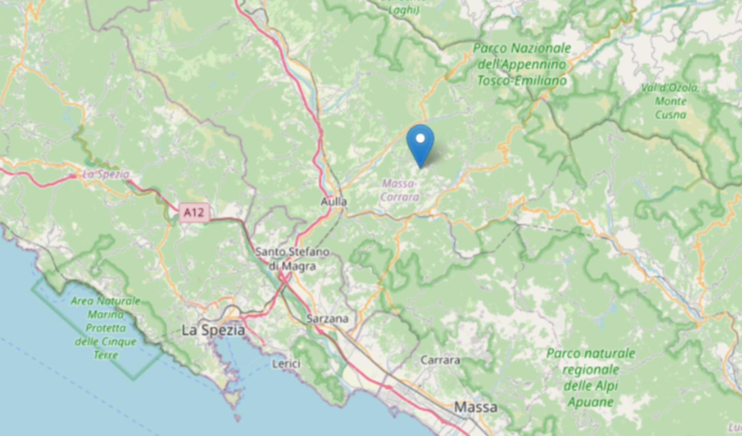 Terremoto in Lunigiana, scossa di magnitudo 3 nella notte