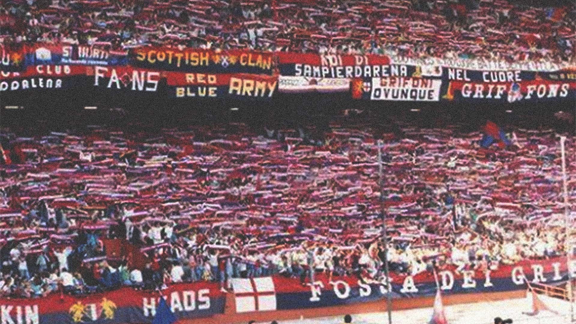 la gradinata nord del genoa allo stadio ferraris di genova