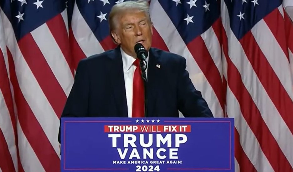 Donald Trump nel suo primo discorso alla nazione dopo l'elezione Il nuovo presidente americano Donald Trump