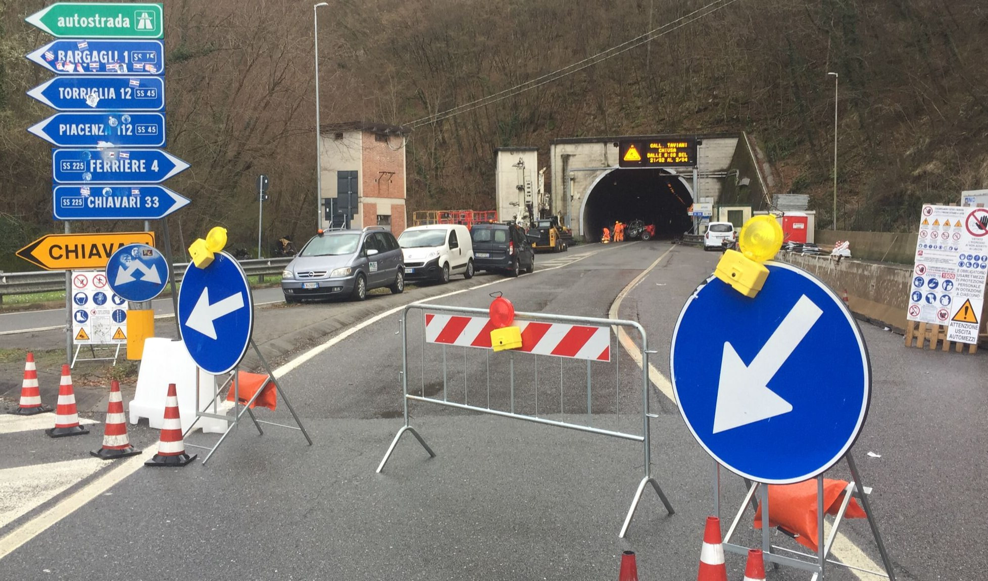 Riapre tunnel Ferriere con direzione alternata e finestre di 10 minuti