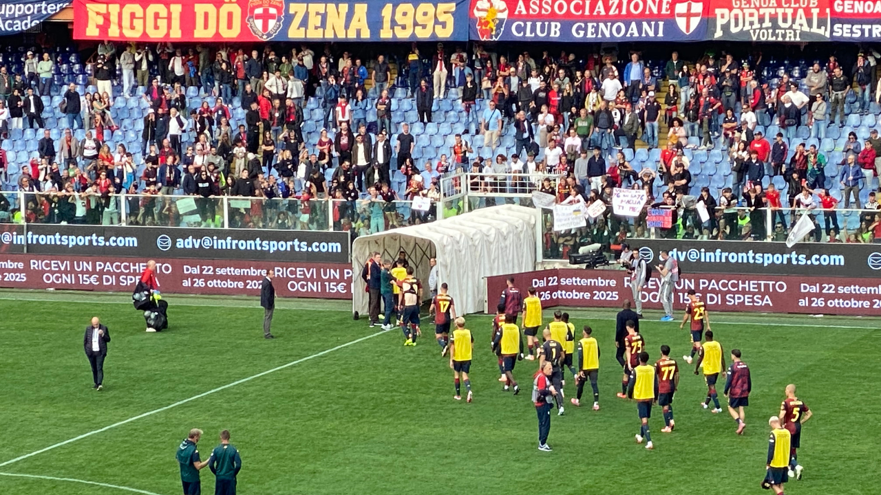 I rossoblù escono dal campo a testa bassa