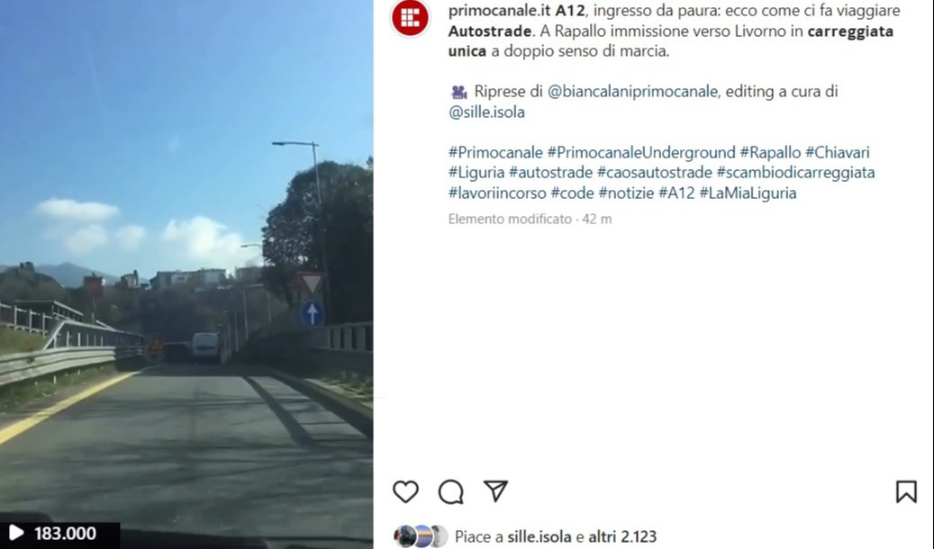 Il video dell'ingresso in A12 a Rapallo supera le 180 mila views, lo sdegno dei liguri: 