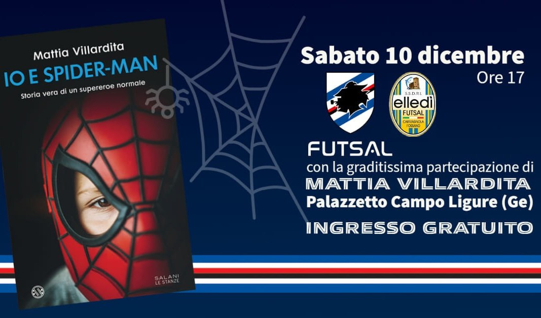 Spider Man alla partita della Sampdoria Futsal