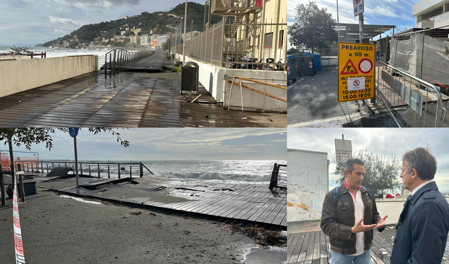 Voltri, la mareggiata squassa ancora una volta la passeggiata a mare