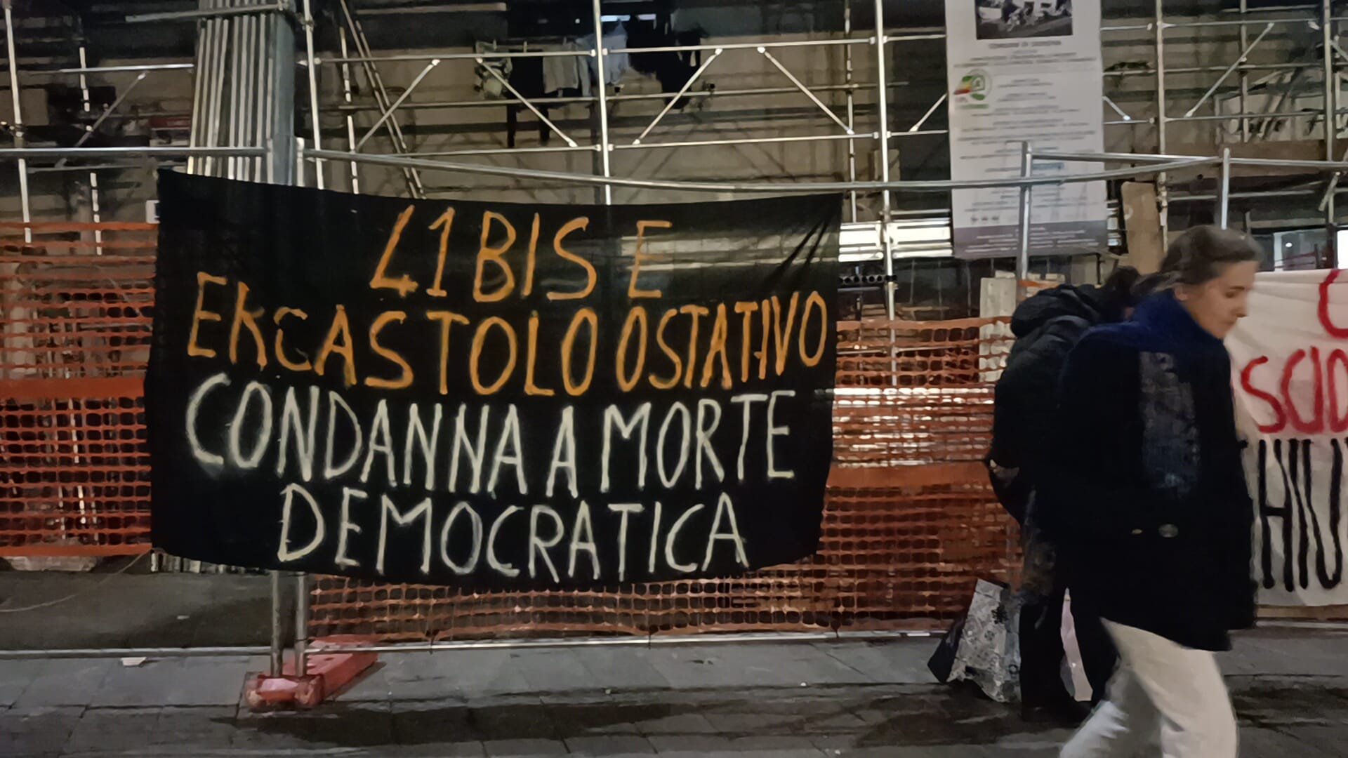 Presidio degli anarchici contro il 41-bis e solidarietà a Cospito