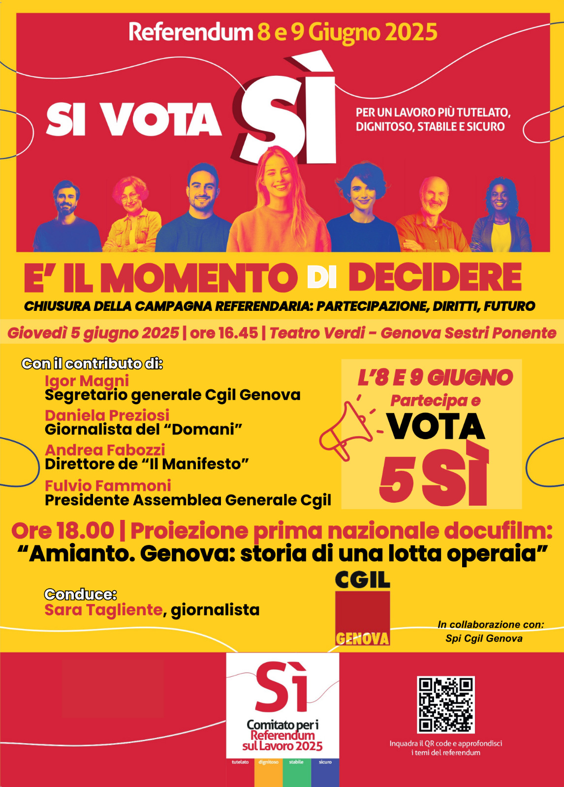 Cgil, oggi la chiusura della campagna per il referendum a Genova