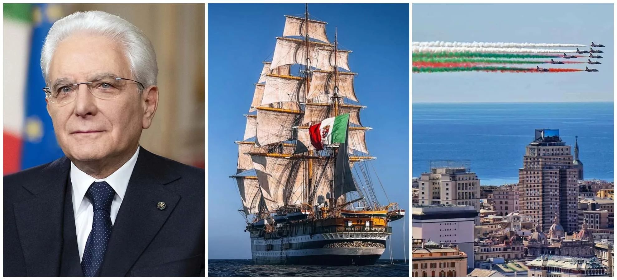 Vespucci, Mattarella e Frecce Tricolori: emozioni tra cielo e mare