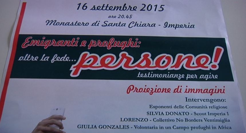 Veglia per i migranti a Imperia: associazioni riunite al convento delle Clarisse