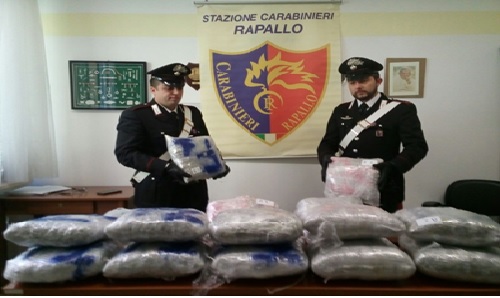 Droga, maxi sequestro dei carabinieri a Rapallo