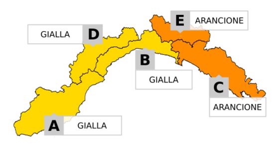 Allerta meteo in Liguria: arancione sul Levante dalle 8 di sabato alle 12 di domenica