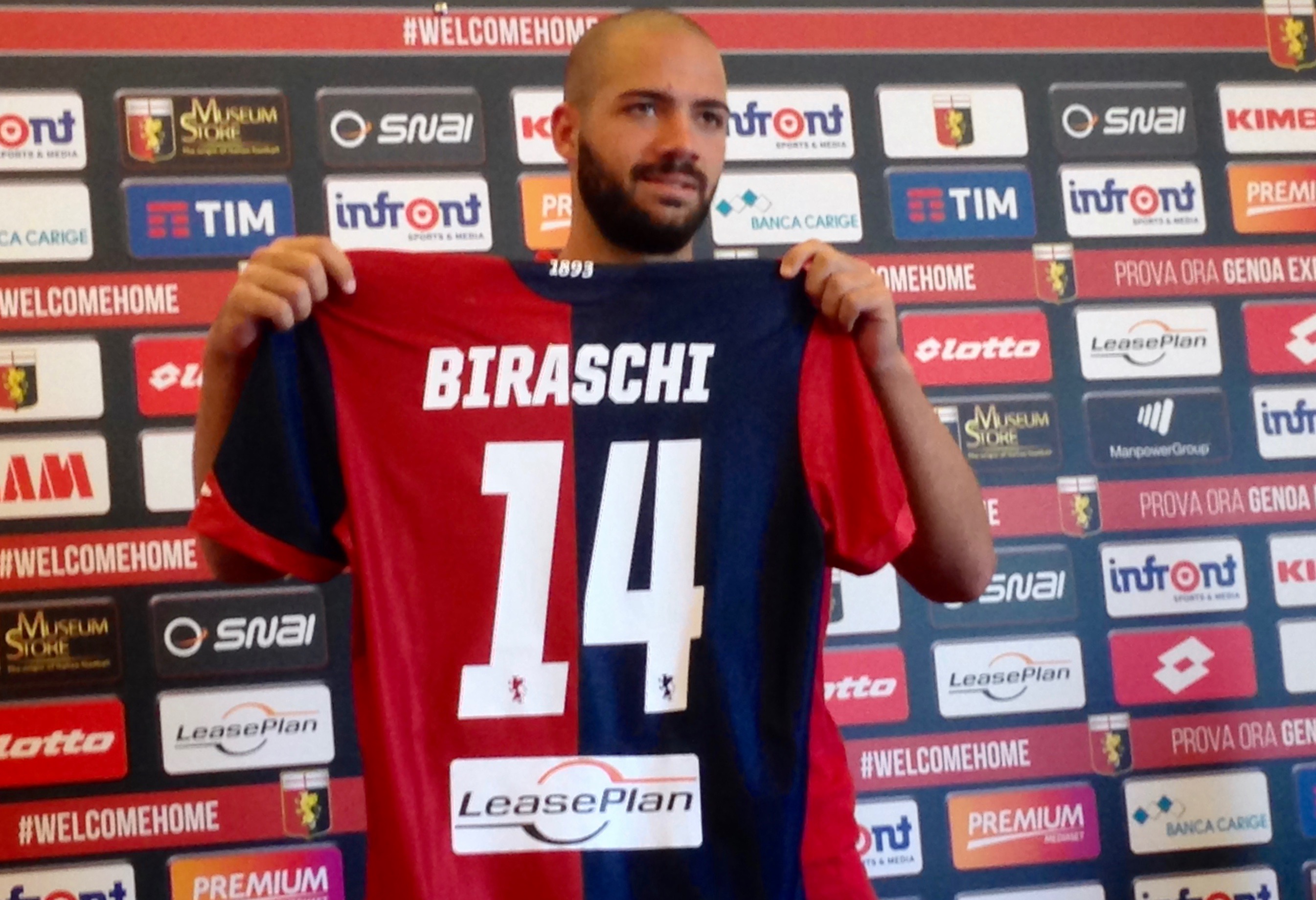 Genoa, Biraschi torna in gruppo dopo l'infortunio di Udine 