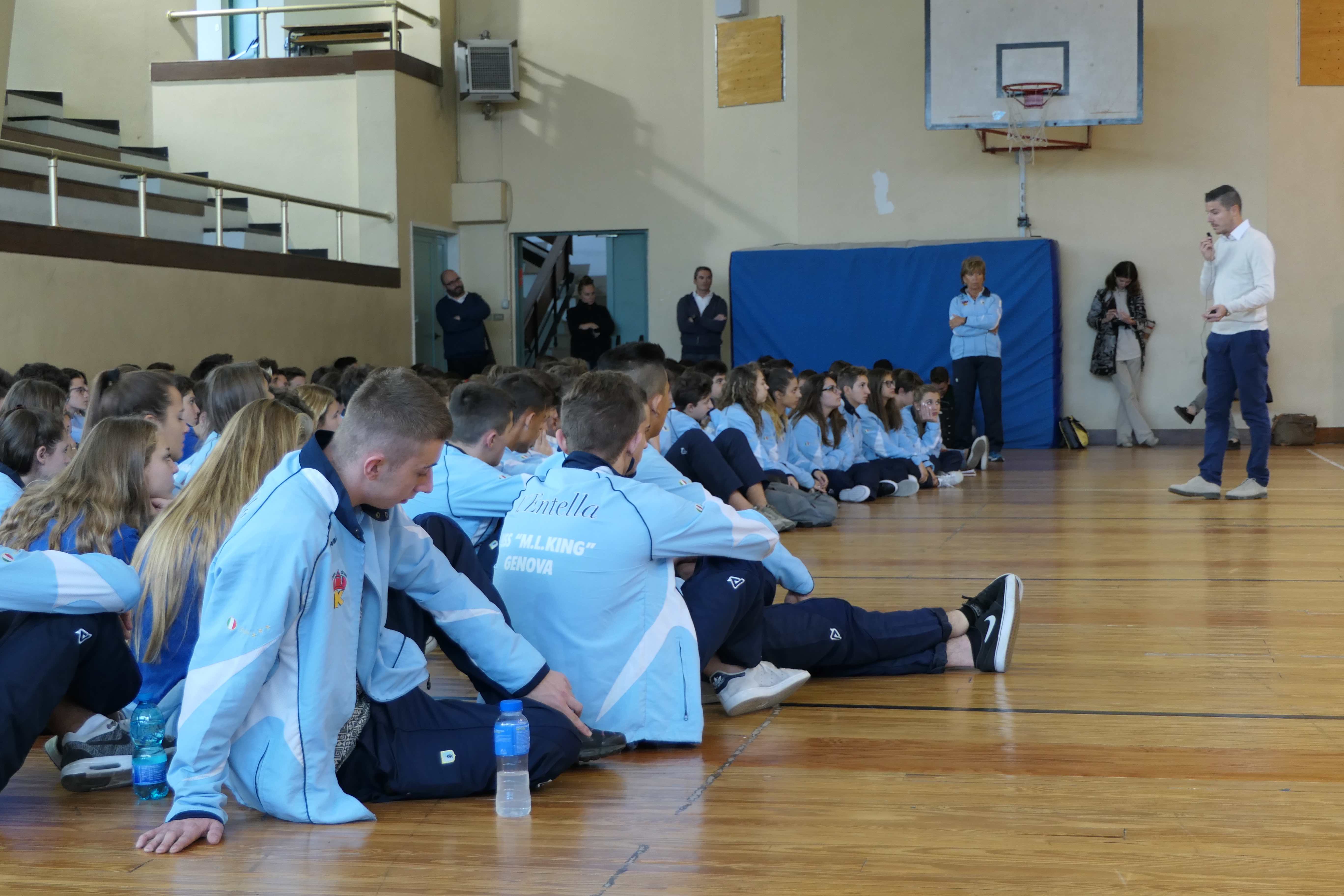 Entella, Catellani in visita al Liceo 