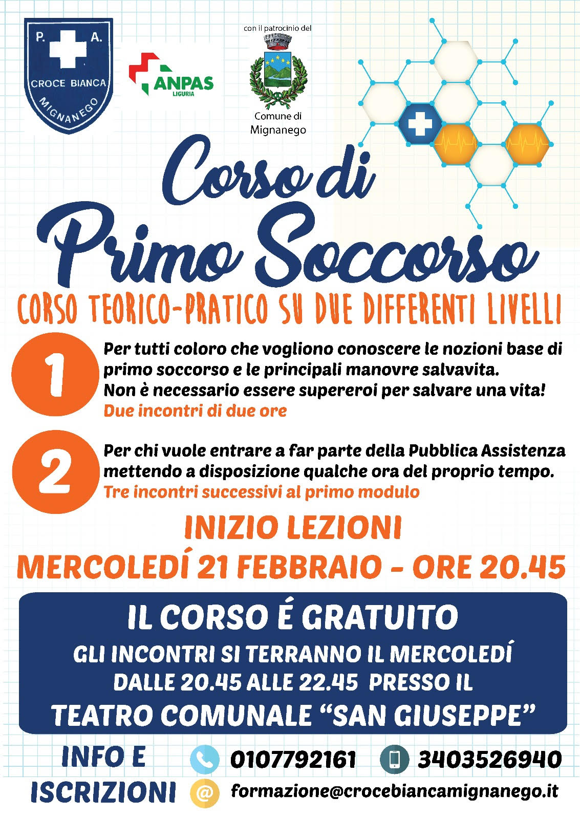 Al via nel teatro San Giuseppe di Barriera le lezioni di Primo Soccorso 