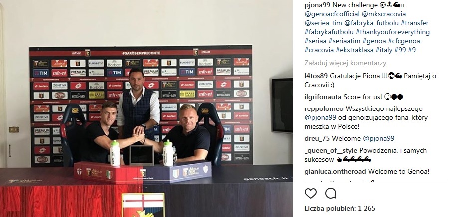 Genoa, prima giornata rossoblu per Piatek: visita in sede e firma sul contratto 