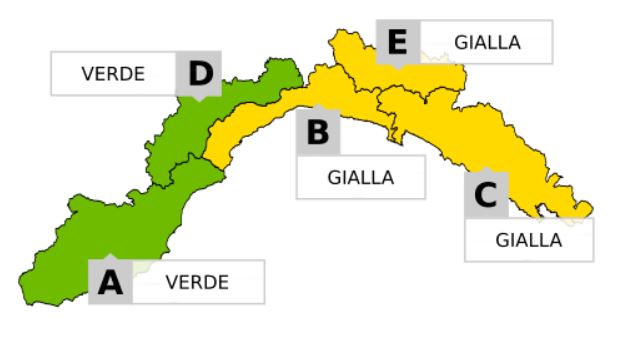 Allerta gialla per temporali dalle 21 di questa sera 