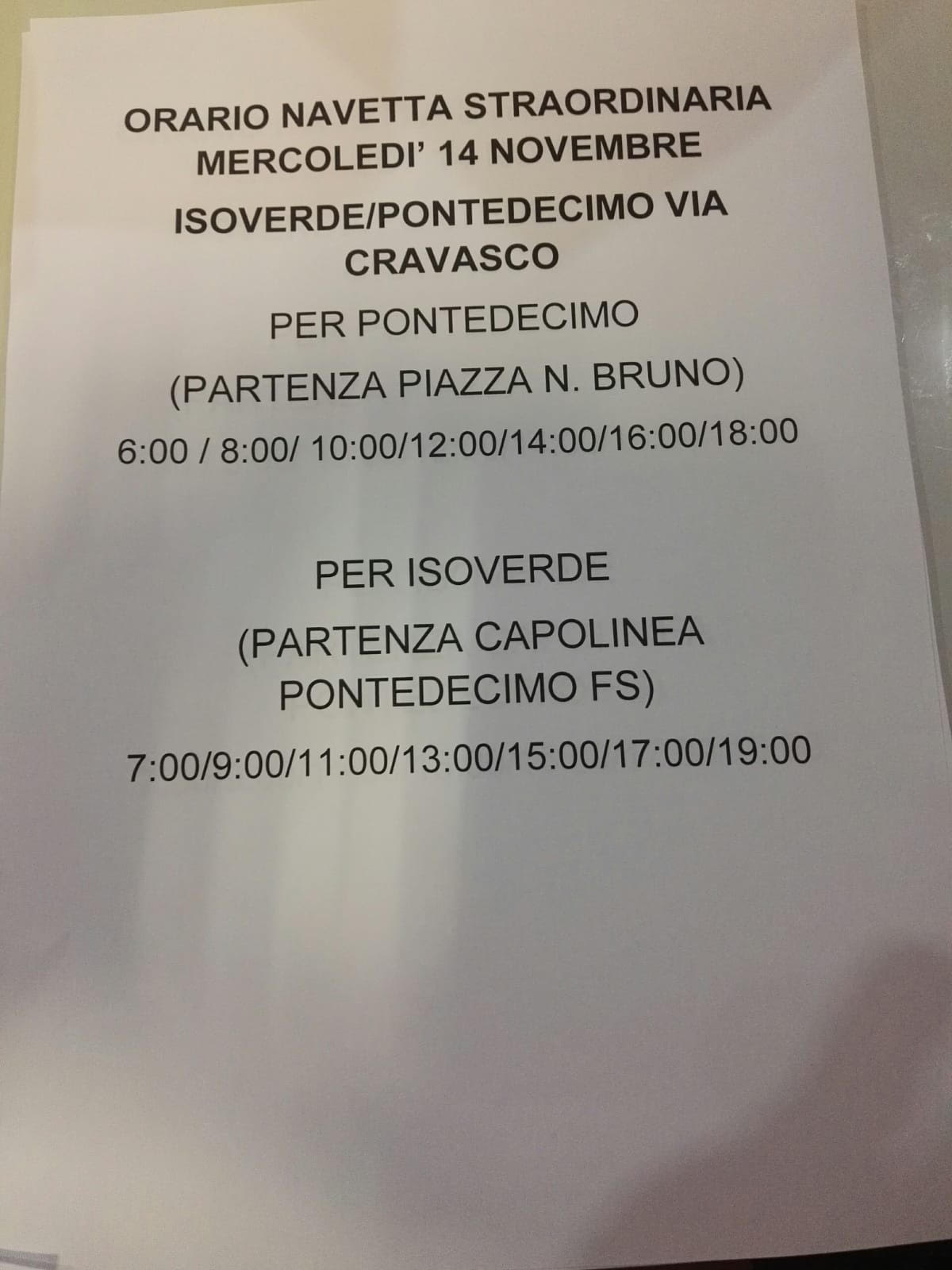 Frana sulla strada di Isoverde, gli orari del bus navetta via Cravasco 