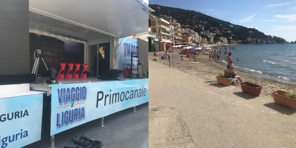 Viaggio in Liguria tra storia, arte, cultura e paesaggi: il truck di Primocanale ad Alassio