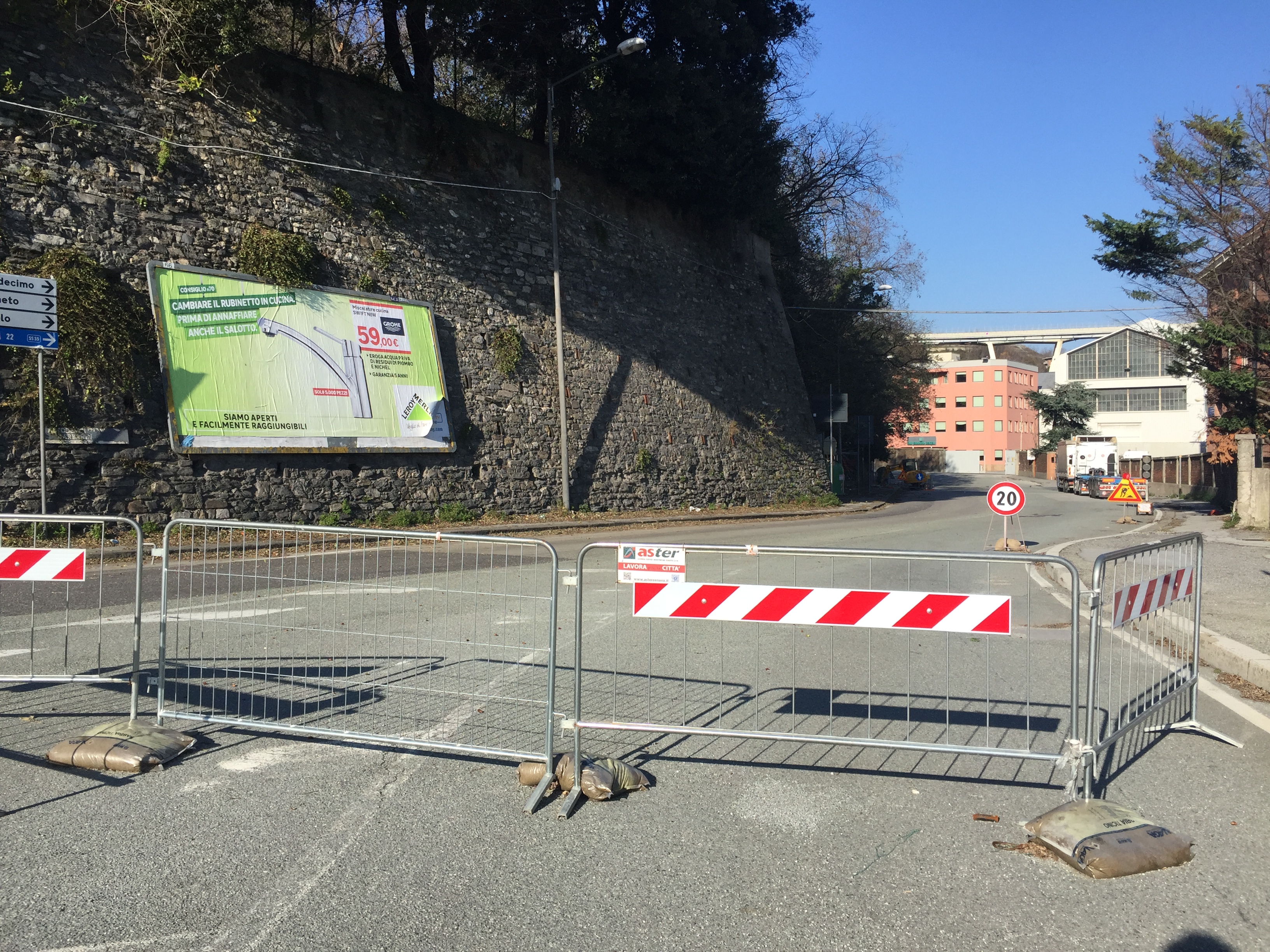 Demolizione ponte Morandi, da oggi nuova chiusura per corso Perrone