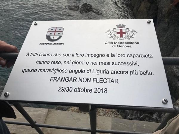 Mareggiata record in Liguria, a Santa Margherita arriva la targa ricordo