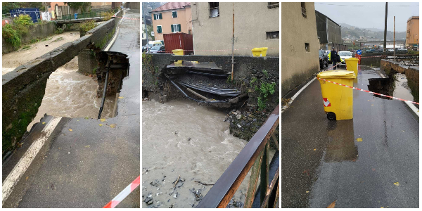 Trasta, frana sulla strada: cinque persone isolate 