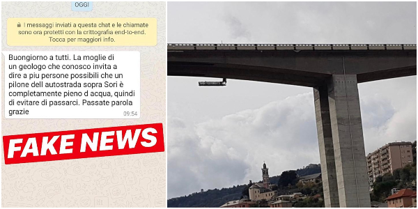 Audio WhatsApp sul viadotto di Sori, donna denunciata per procurato allarme 