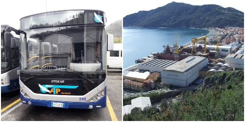 Coronavirus, bus anti-contagio per i lavoratori Fincantieri di Riva Trigoso