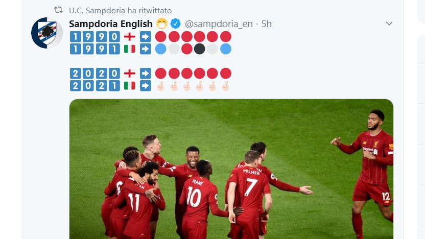 Sampdoria, il titolo del Liverpool a 30 anni dall'ultimo trionfo fa ben sperare nel 2021