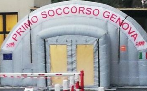 Coronavirus, smontata la tenda pre-triage del Villa Scassi di Genova