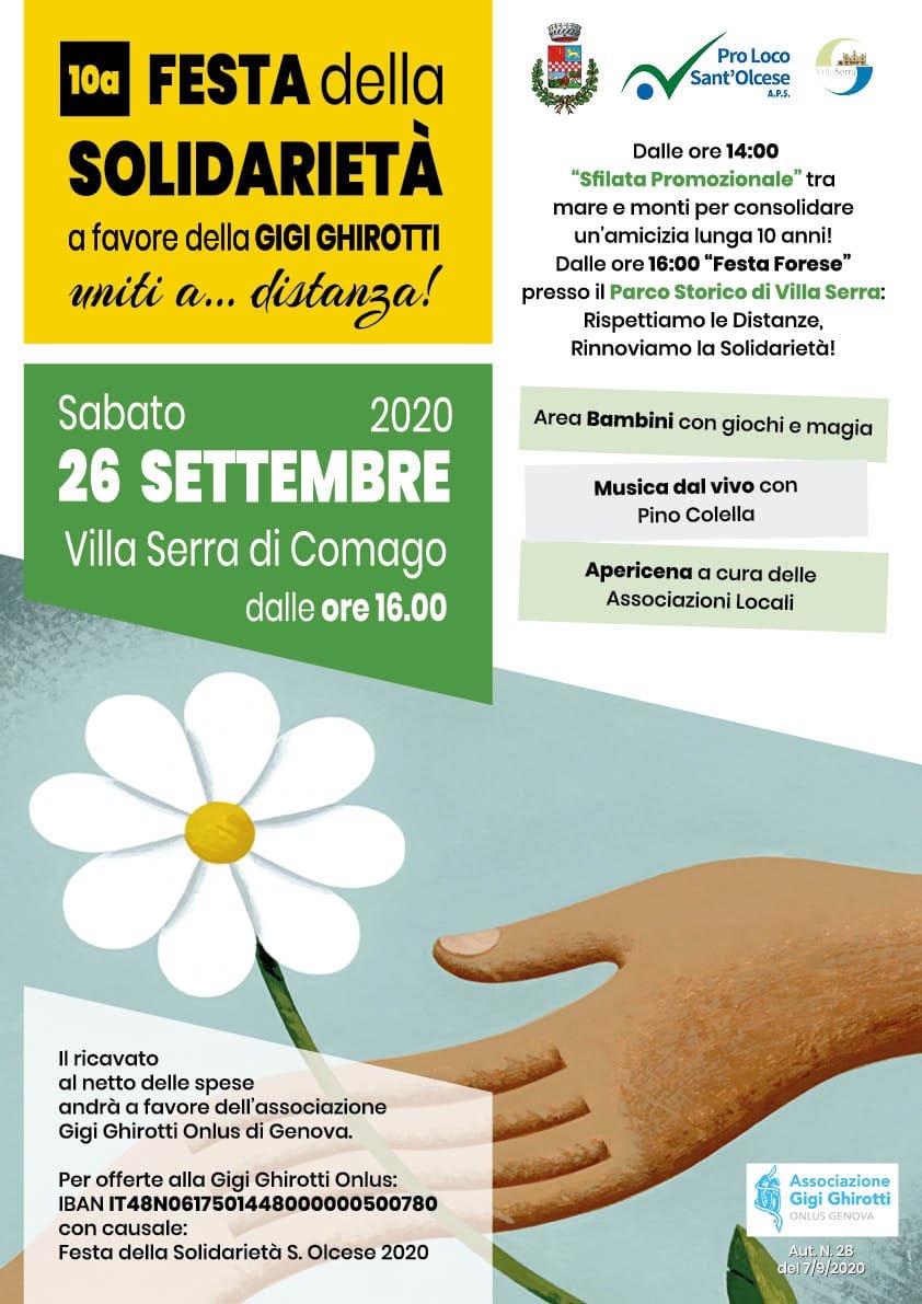 Torna la Festa della Solidarietà, divertimento e musica per la Gigi Ghirotti