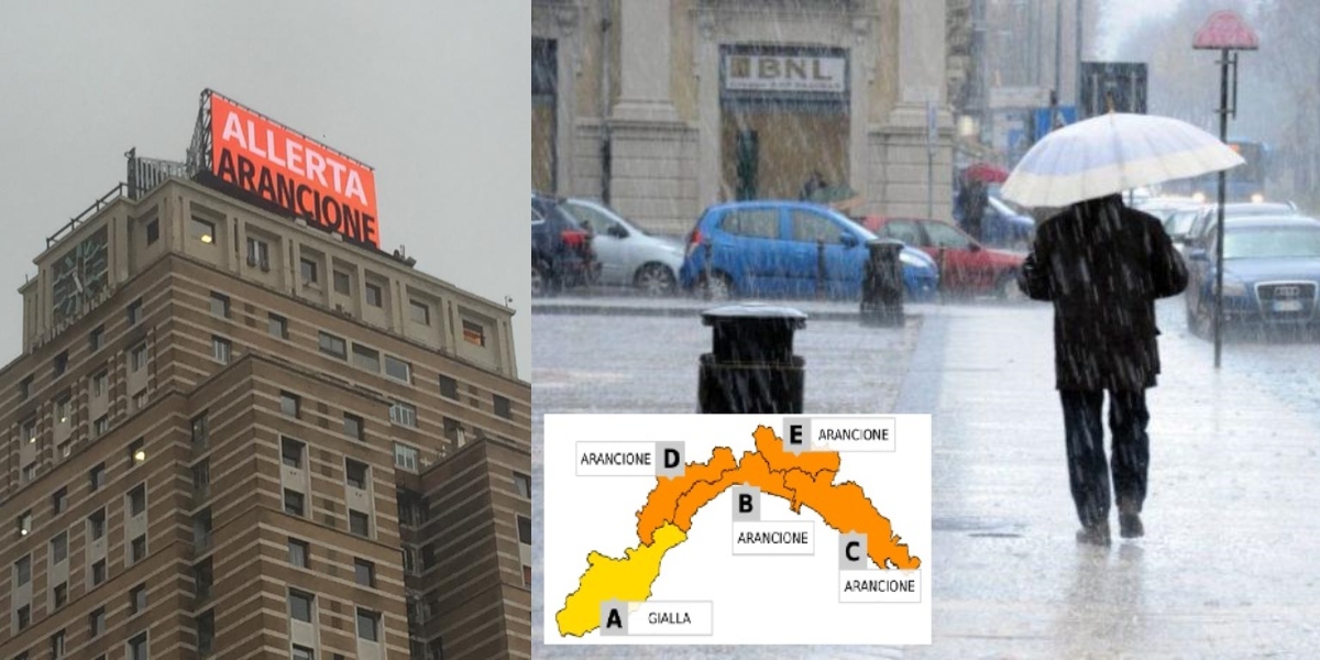 Pioggia, vento e temporali: allerta arancione sul centro-Levante