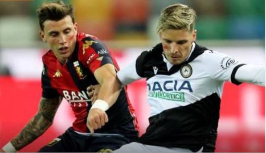 Genoa battuto a Udine 1-0, il pari al 95' di Scamacca annullato per fuorigioco