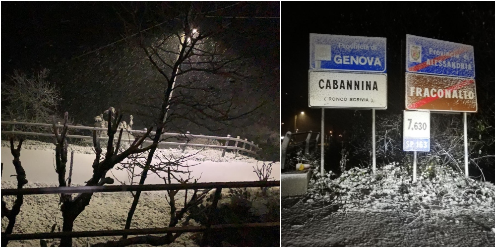 Allerta meteo neve in Liguria: i fiocchi bianchi ricoprono l'entroterra 