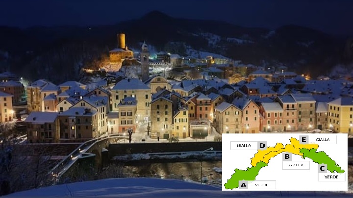 Maltempo in Liguria, allerta meteo per neve nell'entroterra: la situazione 