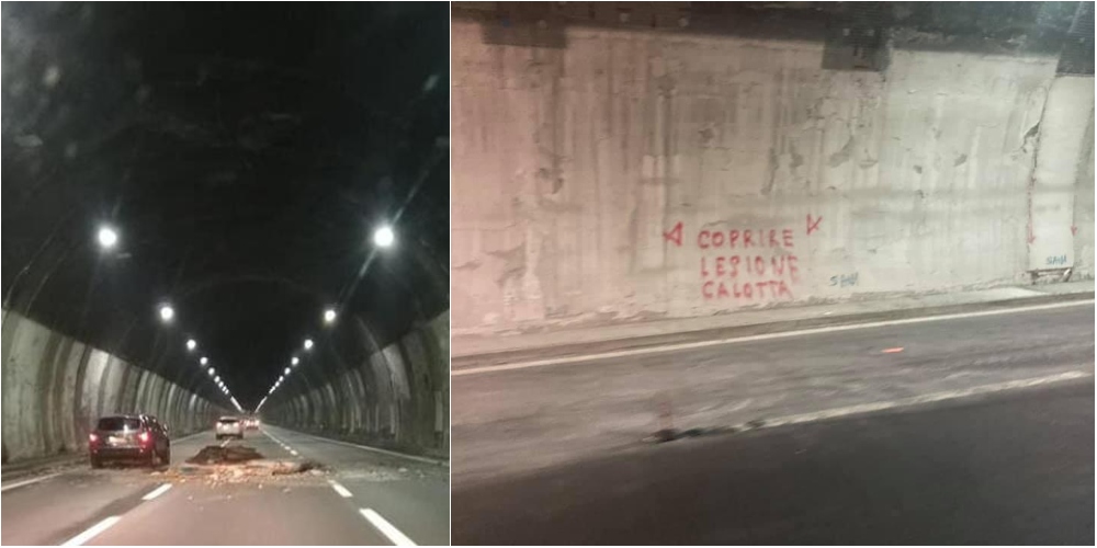 Incubo A26, un anno fa il crollo nella Bertè: oggi la scritta 'coprire lesione calotta'