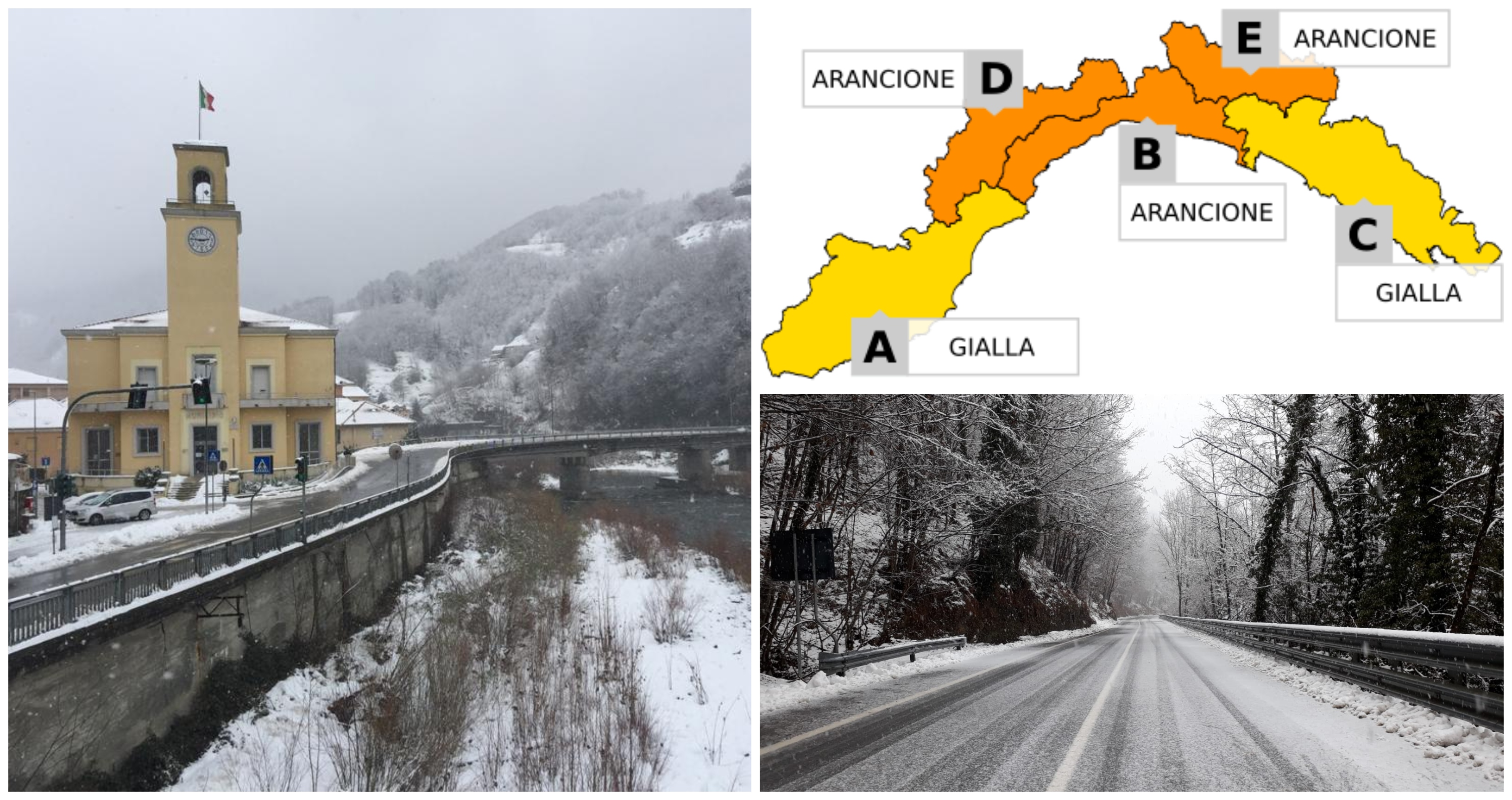 Primo dell'anno innevato in Liguria, Primocanale in diretta per l'allerta meteo