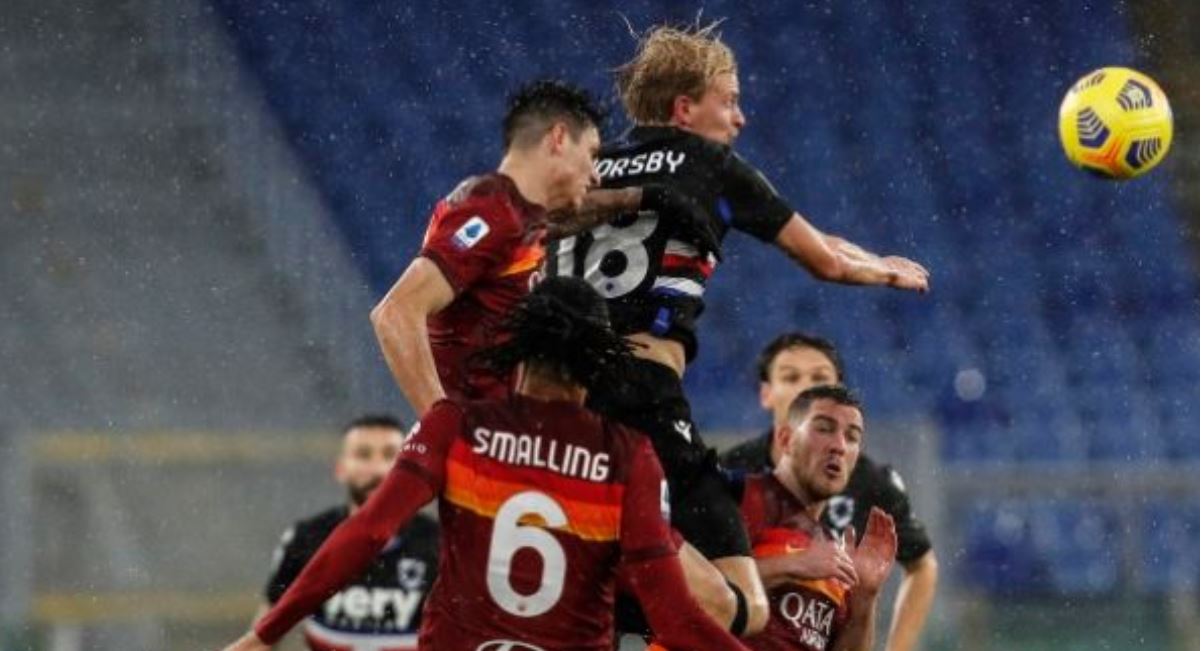 Sampdoria sconfitta 1-0, sotto il diluvio alla Roma basta un guizzo di Dzeko