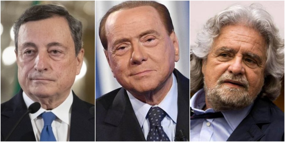Classifica di gradimento, Draghi vola: Berlusconi torna in auge, Grillo no