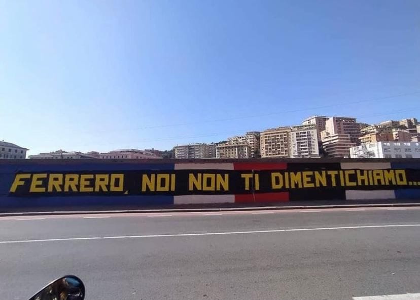 Sampdoria: nuovo striscione degli Ultras Tito Cucchiaroni contro Ferrero