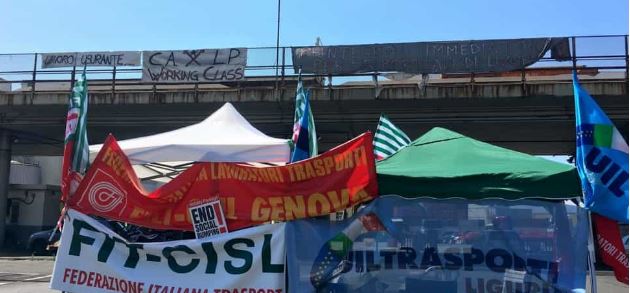 Genova, sciopero logistica, corrieri e autisti: presidi ai varchi portuali
