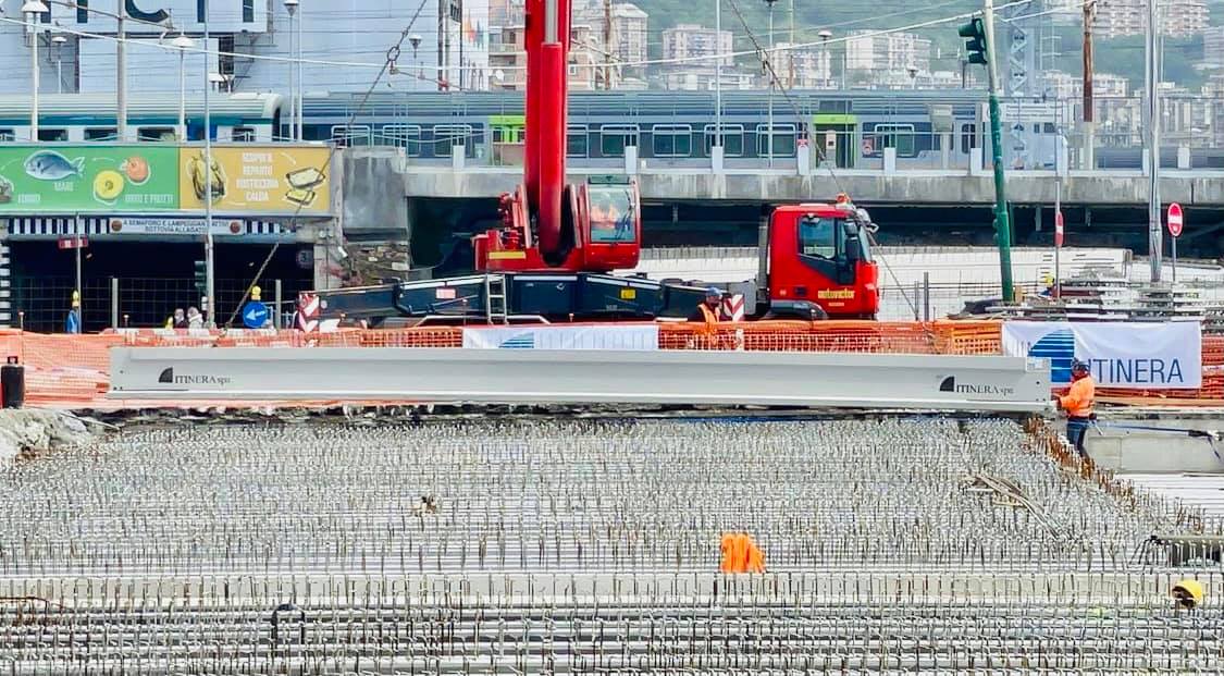 Posata l’ultima trave del Bisagno. Tafaria (Filca Cisl): “Oltre 100 edili hanno dato contributo importante”