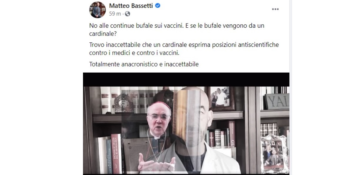 Bassetti contro mons. Viganò: 