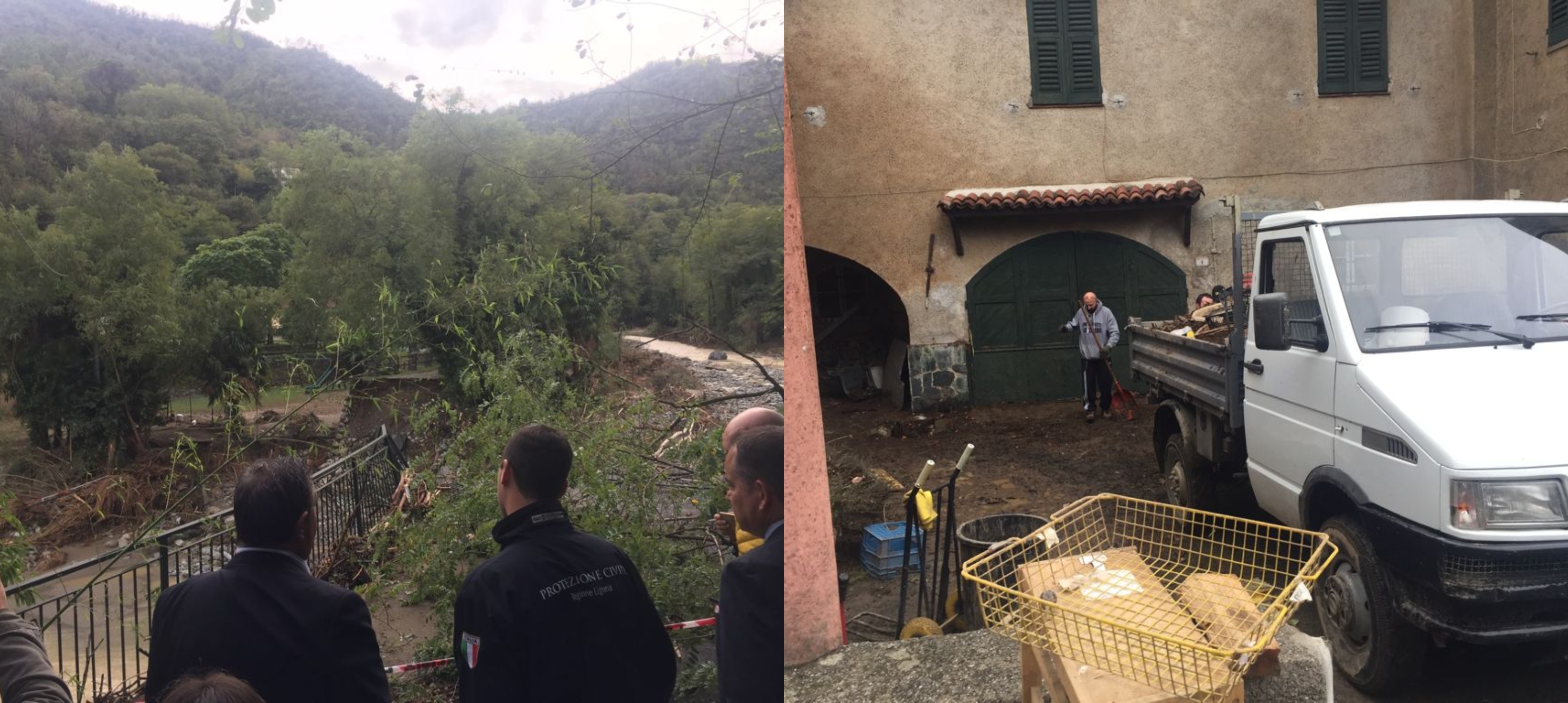 Toti nel savonese colpito dal maltempo: 