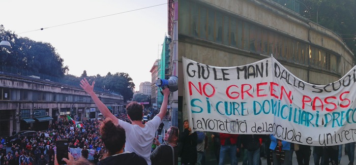 No green pass, corteo di 2.000 manifestanti da Caricamento fino a Piazza della Vittoria